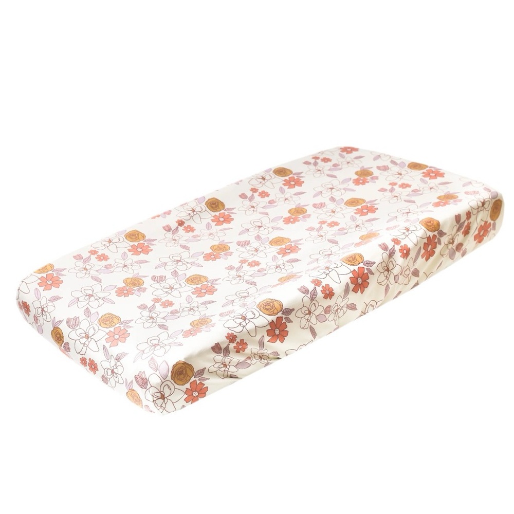 Copper Pearl Floral Baby changing pad sheet
